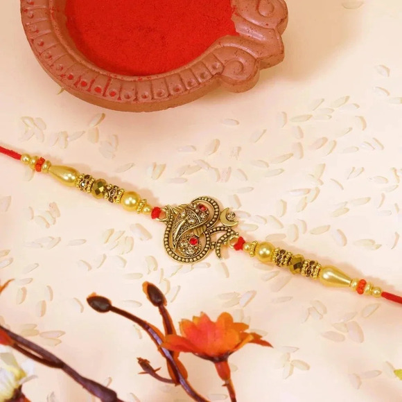 ❤️Men Gold Ventures Greeting  Thread Gifts for Indian Rakhi Raksha Bandhan - Picture 5 of 8